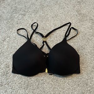 Victoria secret 32DD black uplift plunge strappy back black‎ bra